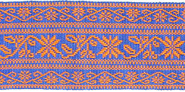 青 オレンジ 浮織り