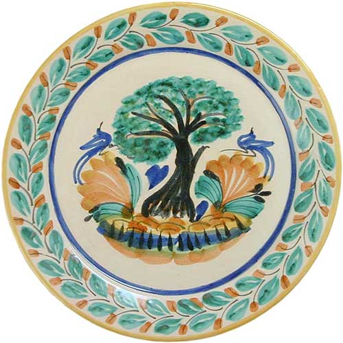 樹木絵飾り皿