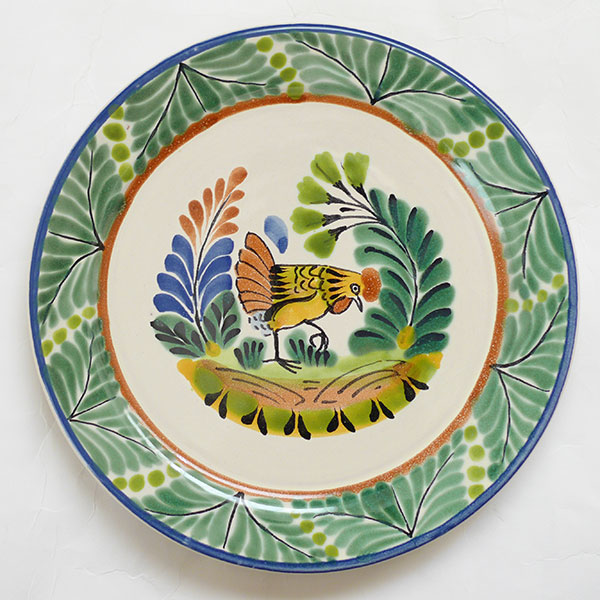 ニワトリ 絵皿（マジョリカ焼）- LABRAVA [メキシコ 民芸 雑貨 