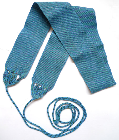 シナカンタンの手織り帯 - 青