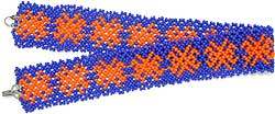 ウィチョール族 ビーズ チョーカー 青 オレンジ色