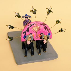 メテペック 土人形 二頭立ての牛と種まく人