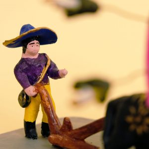 メテペック 土人形 二頭立ての牛と種まく人