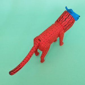 オアハカ ウッドカービング キリーノサンティアーゴ ライオン 置物 木彫