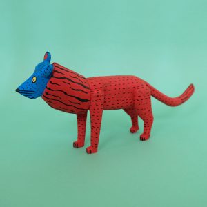 オアハカ ウッドカービング キリーノサンティアーゴ ライオン 置物 木彫