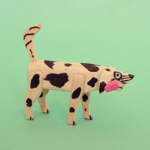 オアハカ ウッドカービング マルティンサンティアーゴ 骨をくわえた犬 置物