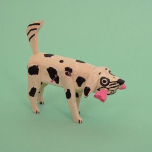 オアハカ ウッドカービング マルティンサンティアーゴ 骨をくわえた犬 置物