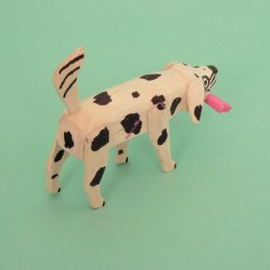 骨をくわえた犬（オアハカ ウッドカービング）- LABRAVA