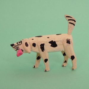 オアハカ ウッドカービング マルティンサンティアーゴ 骨をくわえた犬 置物