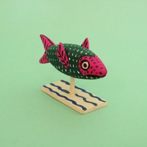 オアハカ ウッドカービング マルティンサンティアーゴ 魚 置物