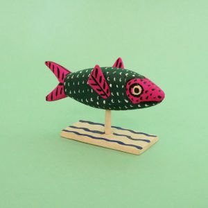 オアハカ ウッドカービング マルティンサンティアーゴ 魚 置物