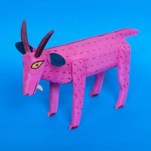 メキシコ 木彫 ヤギ