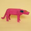 ピンク犬 置物
