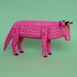 ピンク牛 置物