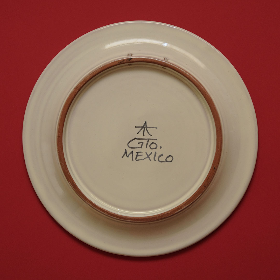 マジョリカ焼センチ絵皿    [メキシコ 民芸 フォークアート 雑貨