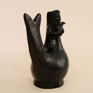 メキシコ オアハカ 黒陶 人魚 置物