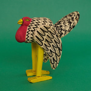 七面鳥 木彫 置物