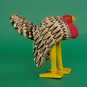 七面鳥 木彫 置物