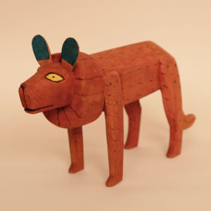 ライオン 置物 ウッドカーヴィング