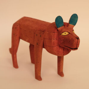 ライオン 置物 ウッドカーヴィング