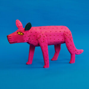 オアハカン ウッド カーヴィング ピンク犬