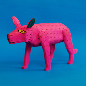 オアハカン ウッド カーヴィング ピンク犬