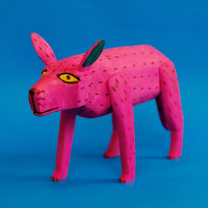 オアハカン ウッド カーヴィング ピンク犬