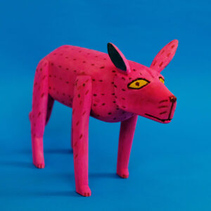 オアハカン ウッド カーヴィング ピンク犬