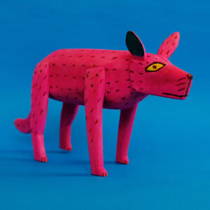 オアハカン ウッド カーヴィング ピンク犬