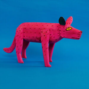 オアハカン ウッド カーヴィング ピンク犬