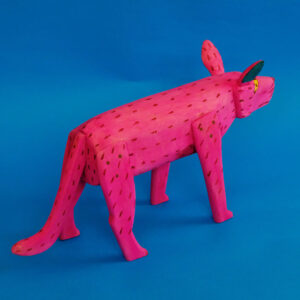 オアハカン ウッド カーヴィング ピンク犬