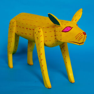 オアハカ木彫 黄犬